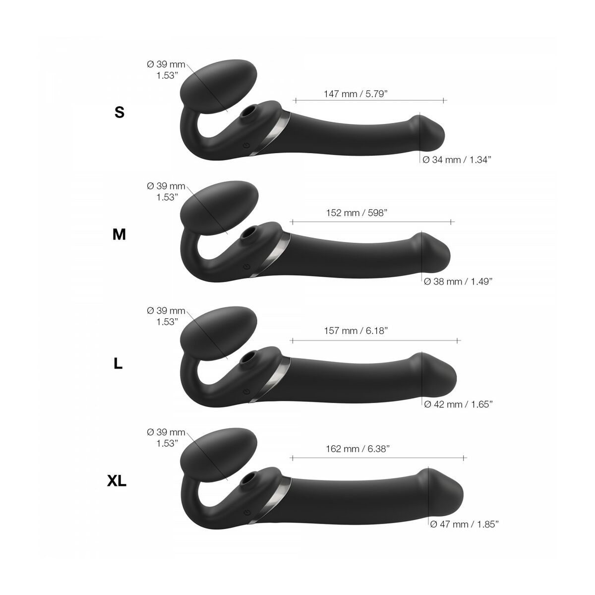 Masturbators Double Penetration Strap-on-me 6017371 Melns XL